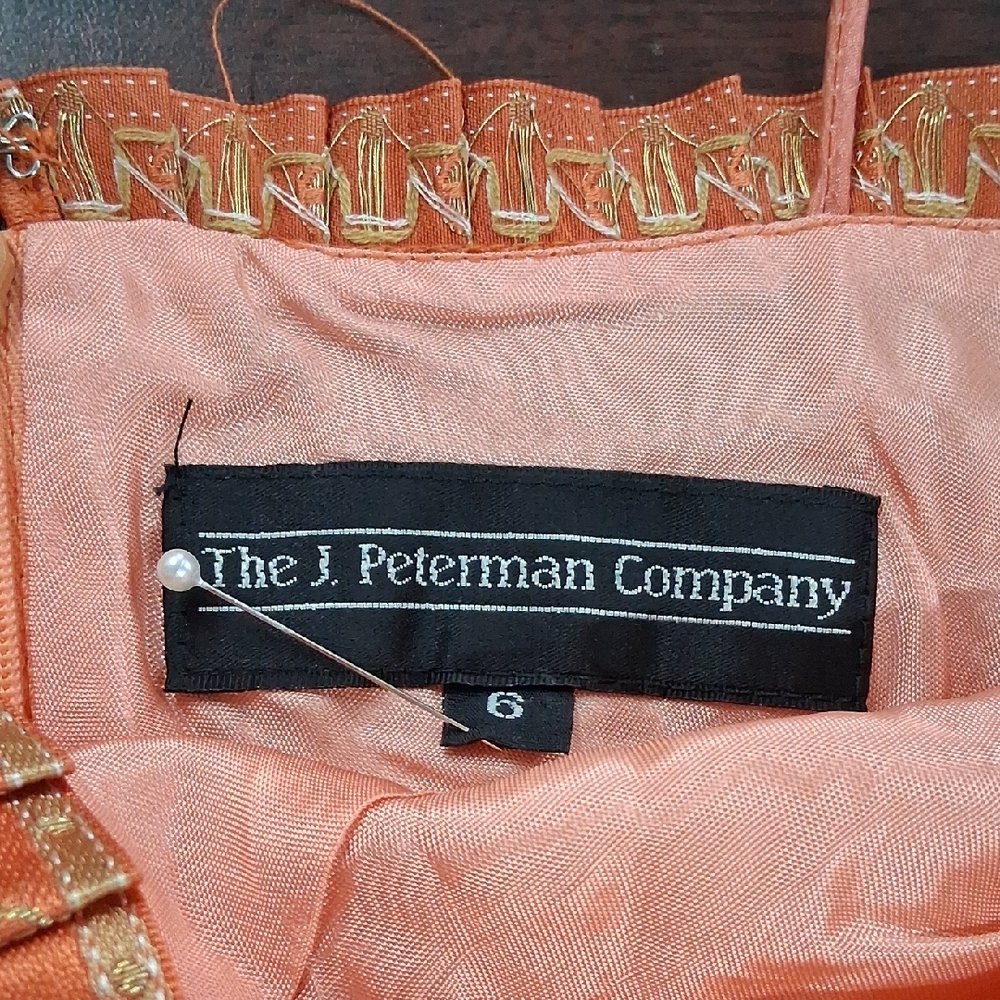 The J. Peterman Company Coral Pink Evening Dress Size 6 - Picture 2 of 10